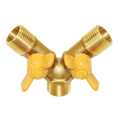 Joywayus 5/16" Hose Barb 3 Way Shut Off Ball Valve Y Shaped 2 Switch Brass Fitting - size: 5/16 Inch - 1 pc