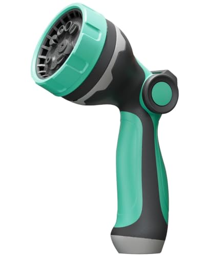 Garden Hose Nozzle, Hose Sprayer Nozzle with 10 Patterns & Thumb Control - color: Blue