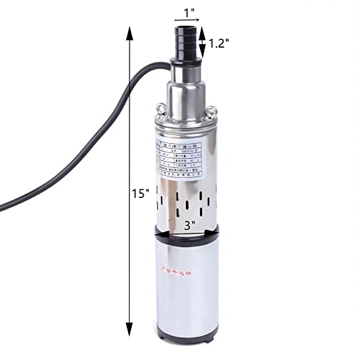 Deep Well Submersible Pump DC 48V 280W Electric Solar Powered Water Pump, 4.2 GPM Flow, 197ft Lift, Farm Ranch Irrigation Submersible Bore Hole Deep Well Pump - color: DC 48v 280w