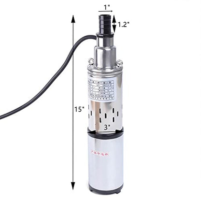 Deep Well Submersible Pump DC 48V 280W Electric Solar Powered Water Pump, 4.2 GPM Flow, 197ft Lift, Farm Ranch Irrigation Submersible Bore Hole Deep Well Pump - color: DC 48v 280w