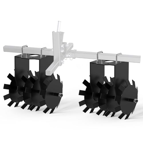 GarveeLife 2 Pieces of ATV Disc Plow Implement, Pull Behind Tiller Disc Plough Harrow for Tractor Attachments