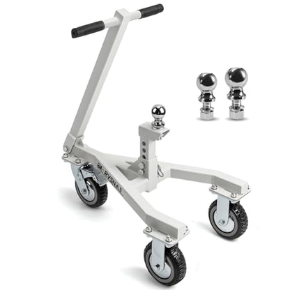 Heavy-Duty Trailer Dolly – 20,000 lbs Load, 3,500 lbs Tongue Weight, 360° Swivel Wheels with Brake, 2" & 2-5/16" Hitch Balls, Manual Trailer Mover for RV, Boat, Camper, Jet Ski, Motorcycle