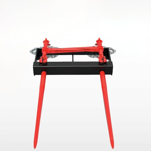 Suitable for Dual Hay Bale Spear 49" 3000 lbs, Heavy Duty Front Skid Steer Loader Tractor Bucket Attachment with Coated Rust Resistant