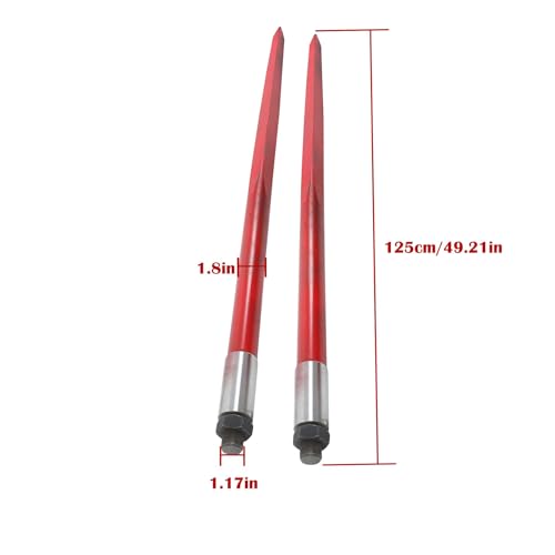 2Pcs 49" Hay Spear 4500lb Quick Attach for Skid Steer Tractor