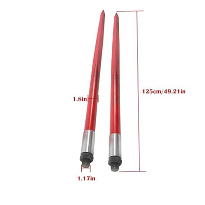2Pcs 49" Hay Spear 4500lb Quick Attach for Skid Steer Tractor