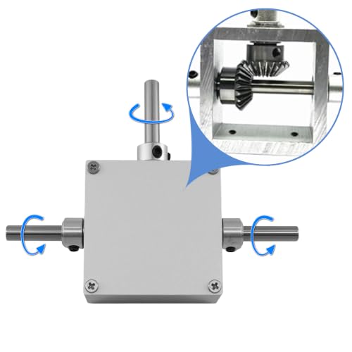 90 Degree Right Angle Bevel Gearbox 1:1 Forward Double Output Shaft 6mm - size: 6mm 2 Forward Output