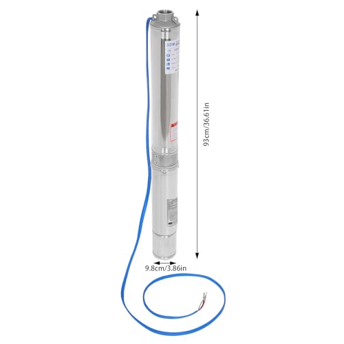 Deep Well Pump, Electric Submersible Bore Hole Deep Well Pump Stainless Steel Submersible Well Pumps Agricultural Irrigation Pump for Villages, Homes, Farms (110V 1.5KW 2HP) - style: 110V 1.5KW 2HP
