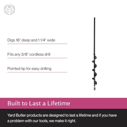 Yard Butler Roto Earth Auger Drill Bit, 18 Inch, IREA-4 - size: 18 inches