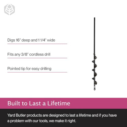 Yard Butler Roto Earth Auger Drill Bit, 18 Inch, IREA-4 - size: 18 inches