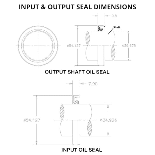 Rotary Cutter Gearbox Seal Set 40HP & 50 HP - Includes 1 Each Input & Output Seals