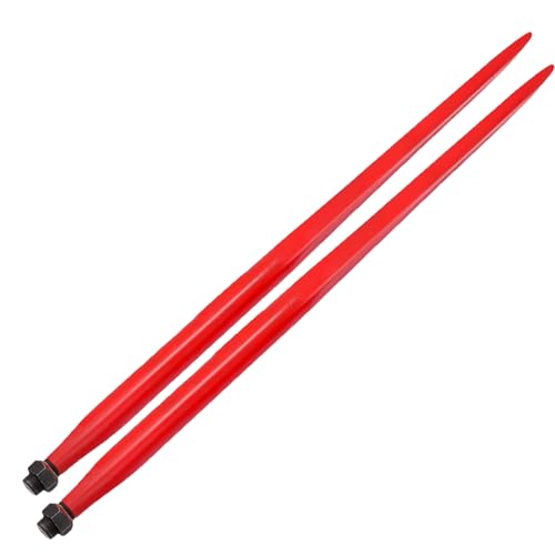 2 Pack 49" Heavy Duty Hay Spear, 4500LB Bale Spike with Tapered Tip, Quick-Tach System for Tractor, Skid Steer, Loader - color: 2 Pack
