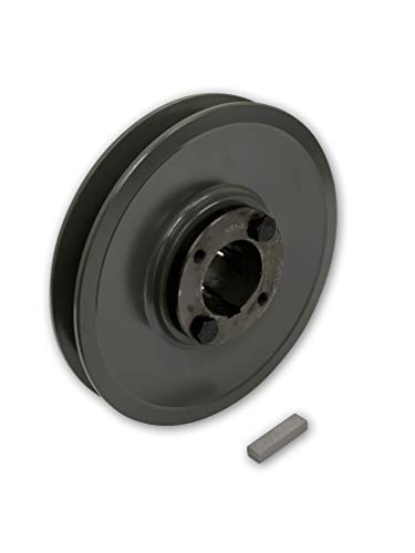 Single Groove 6.75" Cast Iron Electric Motor" H" Pulley/Sheave, Bushing Included, for 5/8" Top Width B/5L/BK/5LK Section V Belt, 1 Groove Pulley (1-3/8" Shaft / 1.375" Bore, BK70H) - size: 1-3/8" Shaft / 1.375" Bore