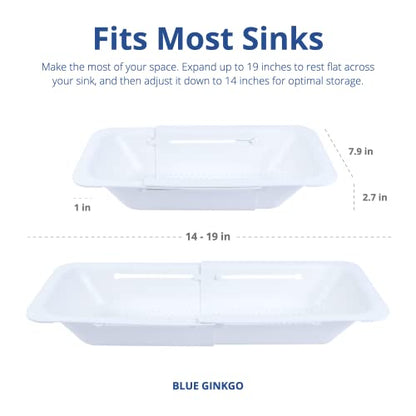 Blue Ginkgo Over Sink Colander, Extendable Kitchen Strainer, White - color: White, size: 1 Pack