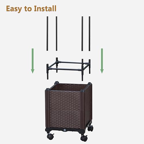 Sunnyglade 2 PCS 63" Raised Garden Bed Planter Tomato Cage with Trellis
