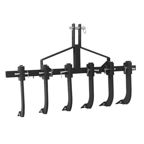 Plow Scarifier 48" Width Detachable Cultivator with 6 Adjustable Scarifier Shank, 3 Point Scarifier for Easy Mounting
