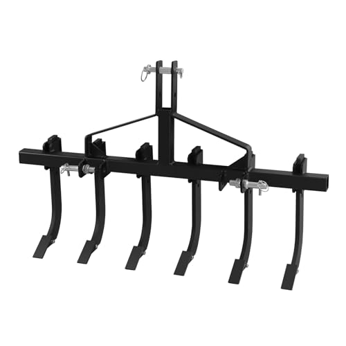 Plow Scarifier 48" Width Detachable Cultivator with 6 Adjustable Scarifier Shank, 3 Point Scarifier for Easy Mounting