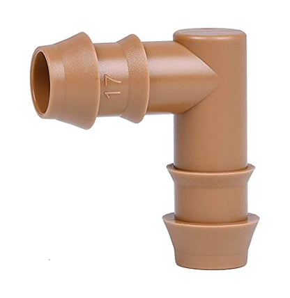 Drip Irrigation Fittings Kit for 1/2" Tubing, 18 Pieces Set Barbed Connectors - 6 Tees, 6 Couplings, 6 Elbows - Drip Line Parts (17mm .600" ID) Half Inch for Garden Sprinkler Systems - color: 18 Pieces Set
