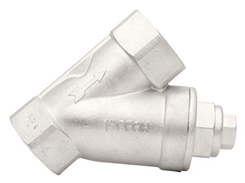 1" Stainless Steel Y-Strainer - 800WOG, FxF NPT 100mc Screen - size: 1" 100micron