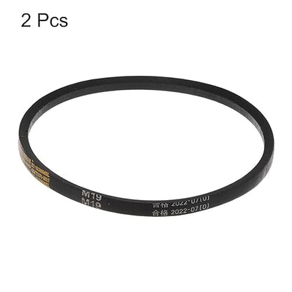 HARFINGTON 2Pcs M-19 Rubber V Belt 19" Lp 10mm W 5.5mm H, JIS Standard - size: 19"