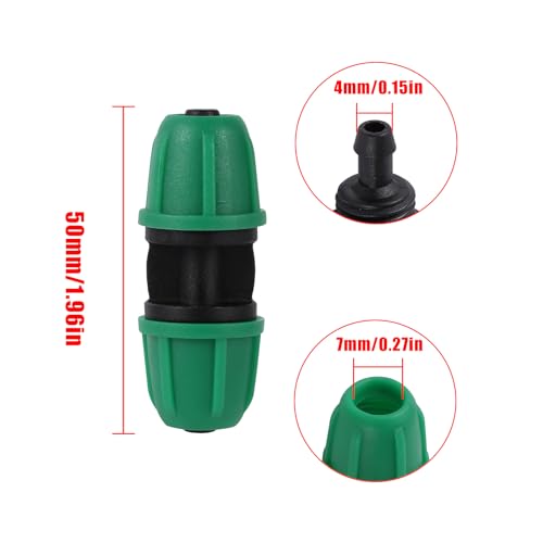 25Pcs 1/4 inch Drip Irrigation Coupling Fittings,Green - color: Green-Coupling