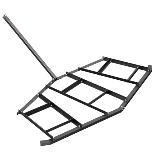 VEVOR Driveway Drag, 84" Width Tow Behind Q235 Steel Grader with Adjustable Bars, Support up to 50 lbs, for ATVs, UTVs, Garden Lawn Tractors, Black - size: 84"