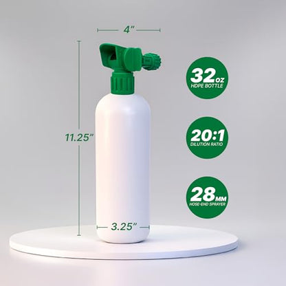 Hose-End Sprayer and 32 oz Bottle, 20:1 Ratio, 2-Pack - size: Bottle + Sprayer