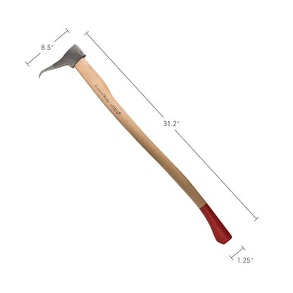 Pickaroon Logging Tool - 31.2” Log Grabber with Hickory Wood Handle - Hookaroon with Pick for Dragging or Stacking Logs - Log Roller Tool - Forestry Tools by Kings County Tools