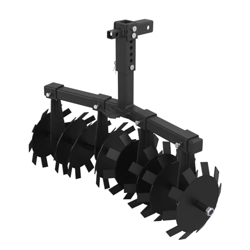 ATV Disc Harrow Universal 32" Cut Width Disc Plow Harrow ATV Tiller with 2" Receiver Mount for ATV UTV (Disc Harrow)