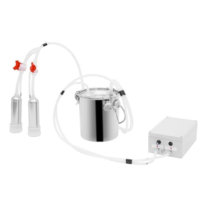 3L Portable Milking Machine for Goats and Cows, Electric Vacuum Pulsator with Adjustable Pressure, Stainless Steel Bucket with Auto Stop Check Valve Cow Milker Machine for Farm - size: 3L