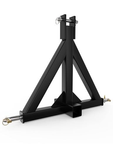 ACEKOOL 3-Point Tractor Trailer Hitch, 2" Receiver for Category 1 Quick Hitch Systems, Heavy Duty Drawbar Adapter Compatible with Kubota, Kioti, NorTrac, BX Tractors, Black