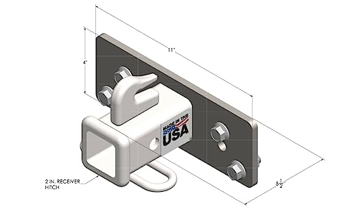 Front Receiver Hitch for Sub-Compact Tractors - Black - Made in The USA