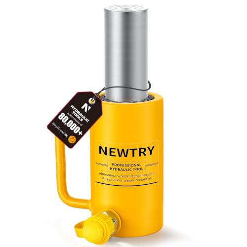 NEWTRY 20T Long Hydraulic Ram Jack, 4" Stroke Porta Power Auto Retract - size: 20T