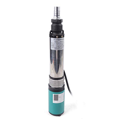 Electric Deep Well Solar Submersible Water Pump DC 24V 320W Farm Ranch Submersible Deep Bore Well Water Pump Pure Copper Motor 5000RPM 22 GPM Large Flow 82ft High Lift (24V 320W) - color: 24v 320w