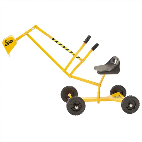 Big Dig Toy Excavator Ride, Sand Digger w/ 360 Rotation Base for Kids Ages 3 & Up, Yellow - Outdoor Playground and Beach Construction Riding Toys for Children - style: Big Dig and Roll