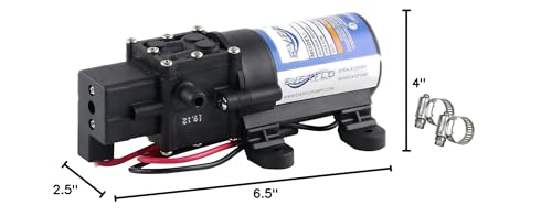 Everflo 12V On-Demand Diaphragm Sprayer Pump - 1.0GPM, 40 PSI Max, 3/8" Hose Barb