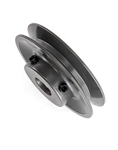 QWORK AK3534 Single Groove Web Sheaves, 3.55" OD 3/4" Bore V-Belt Sheave, A Belt Section, Cast Iron,for V-Belt