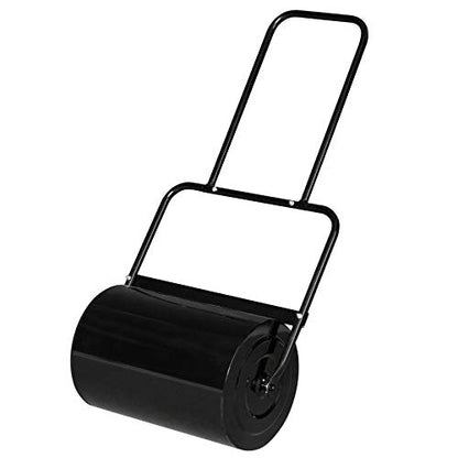 VINGLI 20 Inch Lawn Roller Water Filled Pull Behind Garden Drum Roller Push/Tow Behind, Water/Sand Filled for Garden, Lawn, Backyard (Black) - color: Black, size: 20 inch