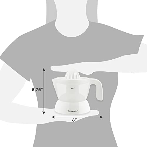 Elite Gourmet ETS-411 Electric Citrus Juicer, Compact 30-Watt, 16 oz, White