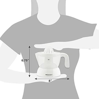 Elite Gourmet ETS-411 Electric Citrus Juicer, Compact 30-Watt, 16 oz, White