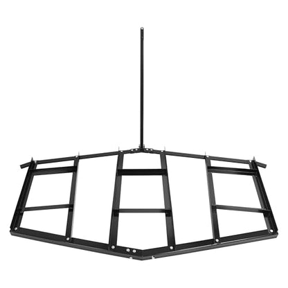 ALMULOO 84" Width Drag Harrow Fit for ATV UTV Garden Lawn Tractors Steel Black Powder Coated Tow Behind Drag Harrow Rake Driveway Grader Pin-Style Hitch