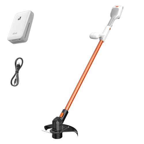 Litheli Cordless Weed Wacker 12 Inch, U20 Handy+ 20V String Trimmer & Weed Eater with 2.0Ah Battery, Grass Trimmer Tools for Garden, Yard and Farm - color: White&Orange