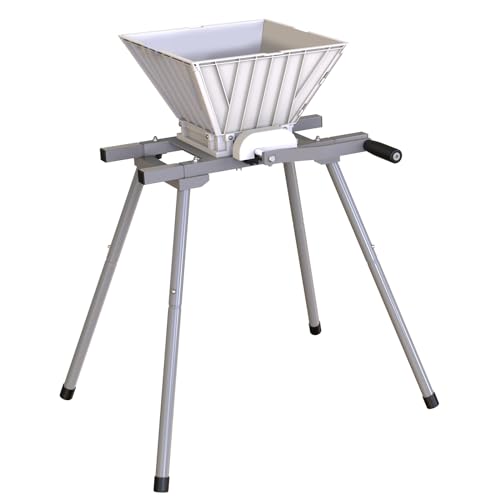 SQUEEZE master Fruit Apple Wine Classic Crusher With Stand-7 Litre/1.8Gallon Manual Grinder- Large Nylon Hoopper-Nylon Teeth-Silver - style: nylon hopper+nylon teeth+stand