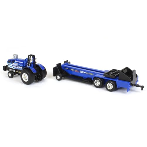 Agriculture 1/64 New Holland Blue Blazes Pulling Tractor with Pulling Sled