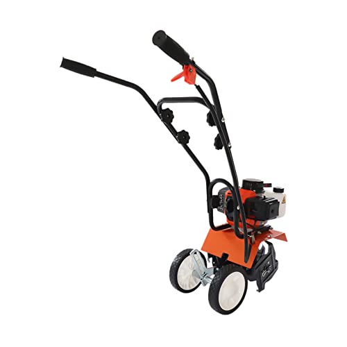 Garden Cultivator Gas Powered Soil Tiller, 2-Stroke 1.7HP 43CC Air-Cooled Front Tine Rototiller, 8500RPM Walk Behind Mini Gas Cultivator Tiller with 1.97-3.94in Tilling Depth & 9.84in Width - size: 1.7HP 43CC Style2