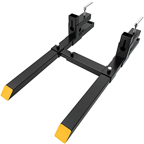 YINTATECH 43" 2000lbs Clamp on Pallet Forks Heavy Duty Tractor Forks - size: 43" 2000lbs