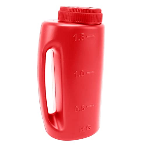 Handheld Fertilizer Spreader Hand Held Grass Seed Spreader Crop Spreading Salt Sowing Pot (Red) - color: Red