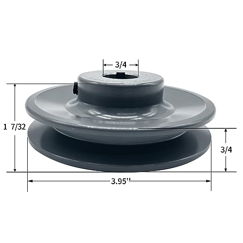 AK41-3/4 v Belt Pulley, 3.95 inch OD, 3/4 Inch Bore, Cast Iron Material, AK Single Groove v Belt Pulleys for "4L" or "A" or "3L" Belts - size: 3.95 inch OD, 3/4 Inch Bore, style: 1 Groove