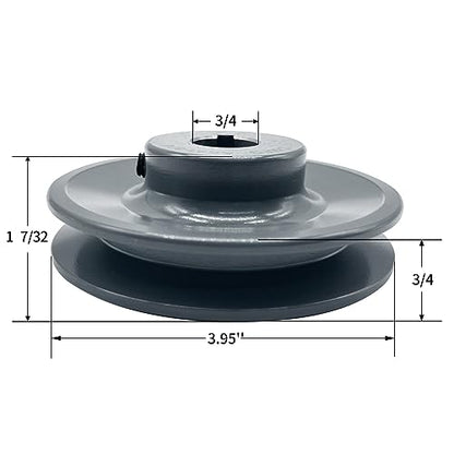 AK41-3/4 v Belt Pulley, 3.95 inch OD, 3/4 Inch Bore, Cast Iron Material, AK Single Groove v Belt Pulleys for "4L" or "A" or "3L" Belts - size: 3.95 inch OD, 3/4 Inch Bore, style: 1 Groove