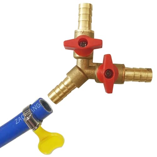5/16" Hose Barb valve, Brass Y Shaped 3 Way Shut Off Valve - size: 5/16 Inch