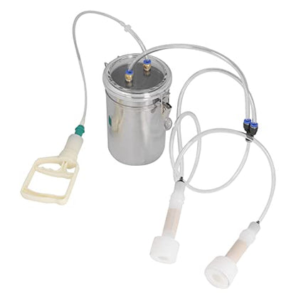 Goat Milking Machine Manual, 2L Cow Sheep Milking Pump Portable Stainless Steel Cattle Milking Machine Sheep Vacuum Goat Milker, for Home Small Farms